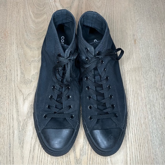 Converse All Star Chuck Taylor Black High Top Canvas Sneakers Monochrome Mens 13 - Picture 6 of 12